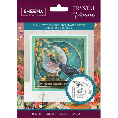 Crafter's Companion Crystal Visions Stamp & Die - Enchanted Creatures